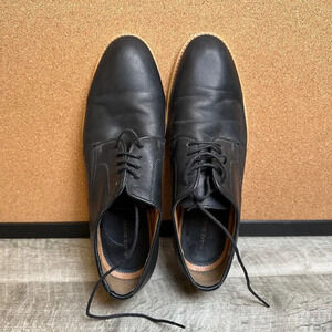 Blake McKay Black Leather Dress Shoes with White Bottom Rubber Outsole Size 9